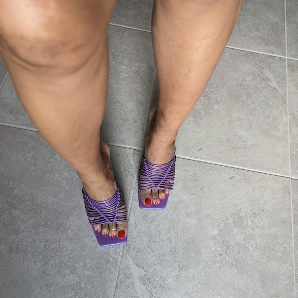 Journee Heeled Mule Purple - Size 12